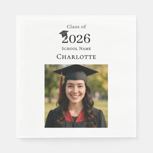 Photo modern Graduation Party luncheon Serviette (Vorderseite)