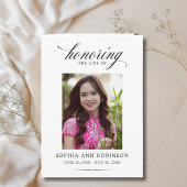 Photo Modern Memorial Order of Service Program  Karte