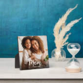 Photo Mom Established Date Black Custom Script Fotoplatte (InSitu)