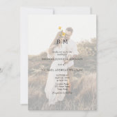 Photo Monogram Minimalist Wedding Einladung (Vorderseite)