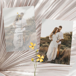 Photo Monogram Minimalist Wedding Einladung