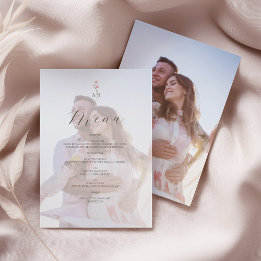 Photo Monogram Wedding Menu Menükarte