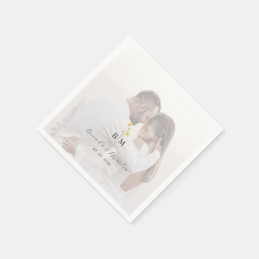 Photo Monogram Wedding Serviette (Ecke)