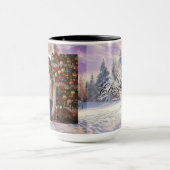 Photo Name Winter Scenery Purple Pink Watercolor Tasse (Zentrum)