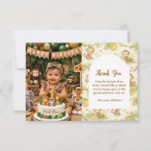 Photo Neutral Jungle Animals Wild One Birthday Dankeskarte (Vorderseite)