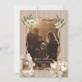 Photo Neutral Poinsettia Christmas Feiertagskarte (Vorderseite)