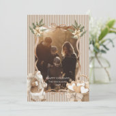 Photo Neutral Poinsettia Christmas Feiertagskarte (Stehend Vorderseite)