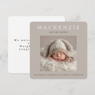 Photo New Baby Photo Personalized 2 sided Mitteilungskarte
