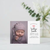Photo Newborn Baby Announcement Postcard Postkarte (Stehend Vorderseite)