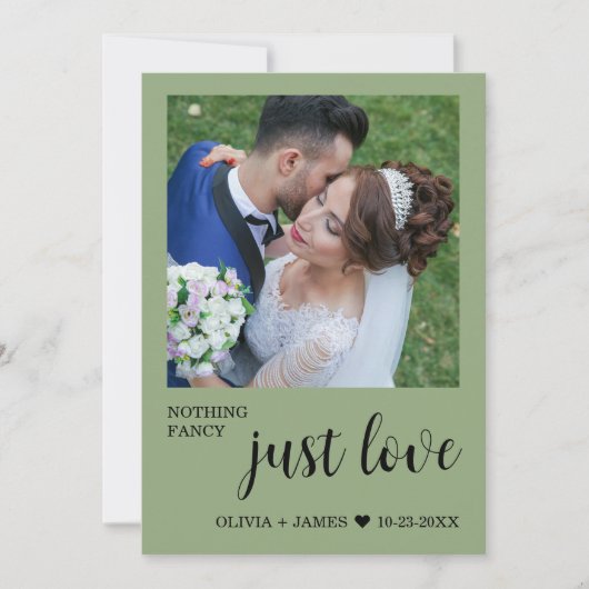 Photo Nothing Fancy Just Love Wedding Reception   Einladung (Vorderseite)