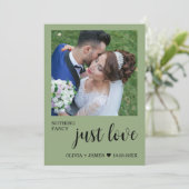 Photo Nothing Fancy Just Love Wedding Reception   Einladung (Stehend Vorderseite)