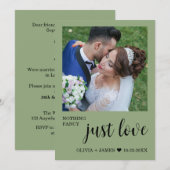 Photo Nothing Fancy Just Love Wedding Reception   Einladung (Vorne/Hinten)