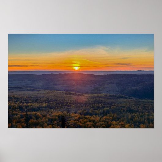 photo of a mountainous autumn forest, mountains, p poster (Vorne)