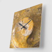 Photo of Carved Bowl Made of Fossils in Rock Quadratische Wanduhr (Winkel)