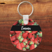 Photo of Red Juicy Strawberries Schlüsselanhänger (Vorderseite)