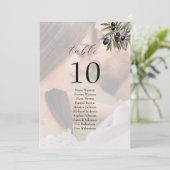 Photo Olive Ivory Wedding Seating Chart (Stehend Vorderseite)