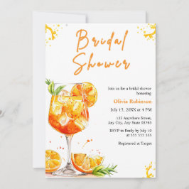 Photo Orange Cocktail Aperol Spritz Bridal Shower  Einladung