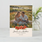 Photo Orange Poppies Wedding Script (Stehend Vorderseite)