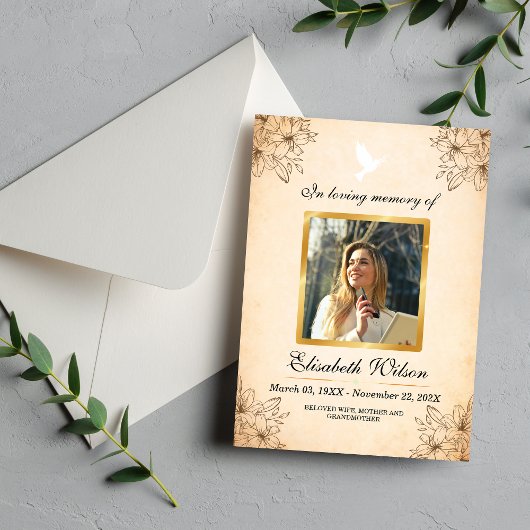 Photo Order of Service Funeral – In Loving Memory Programm