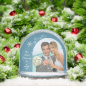 Photo Our First Christmas Elegant Script Newlywed Schneekugeln (Weihnachten)