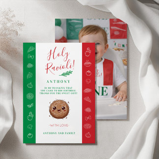 Photo Our Little Meatball is One Birthday Party Dankeskarte