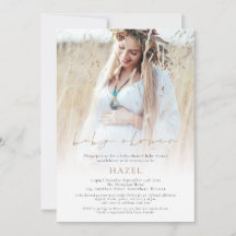 Photo Overlay Gold Script Bohemian Baby Shower