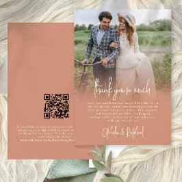 Photo Overlay Script Wedding Terracotta Thank You Karte