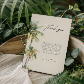 Photo Palm Tree Wedding Coastal Thank You Dankeskarte