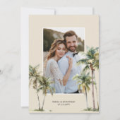 Photo Palm Tree Wedding Coastal Thank You Dankeskarte (Vorderseite)