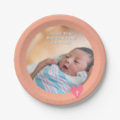Photo Paper Plate Baptism Orange Shower Pappteller (Vorderseite)