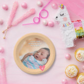 Photo Paper Plate Baptism Orange Shower Pappteller (Party)