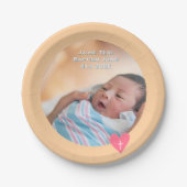 Photo Paper Plate Baptism Orange Shower Pappteller (Vorderseite)