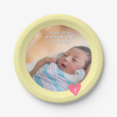Photo Paper Plate Baptism Yellow Shower Pappteller (Vorderseite)