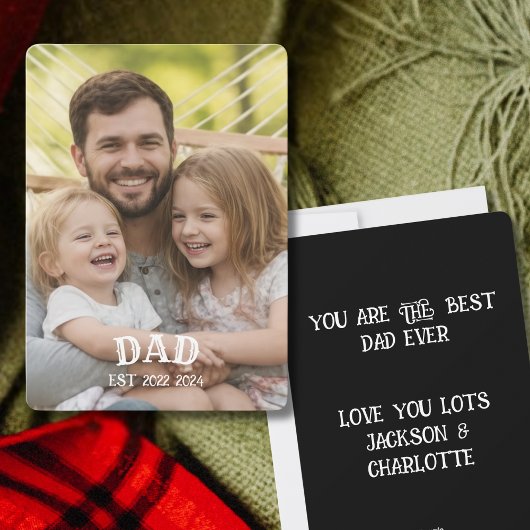 Photo Personalized Dad Est  Feiertagskarte
