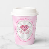 Photo Personalized, Pink Birthday Paper Cups Pappbecher (Rückseite)