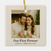 Photo Personalized Text Keepsake Keramikornament (Vorderseite)