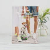 Photo Pet Funny Couple Engagement Party Einladung (Stehend Vorderseite)