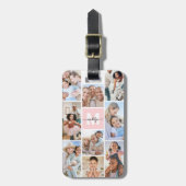 Photo Pink Monogram Gepäckanhänger (Vorderseite vertikal)