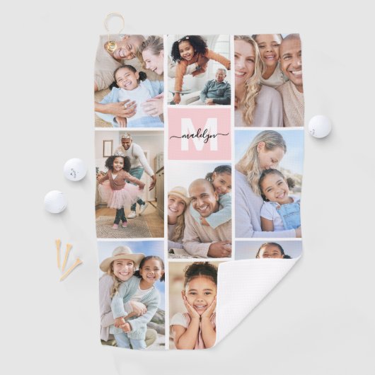 Photo Pink Monogram Golfhandtuch (Insitu)