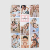 Photo Pink Monogram Golfhandtuch (Vorderseite)
