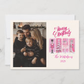 Photo Pink Nutcracker Ballet Christmas Feiertagskarte (Vorderseite)