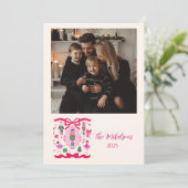 Photo Pink Nutcracker Christmas Feiertagskarte (Stehend Vorderseite)