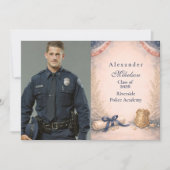 Photo Police Officer Academy Milestone Graduation Ankündigung (Vorderseite)