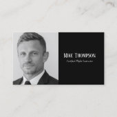 Photo Professional QR Code Pilot Black Aviation  Visitenkarte (Vorderseite)