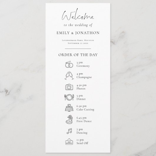 Photo Program Icon with Menu Wedding Menükarte (Vorderseite)