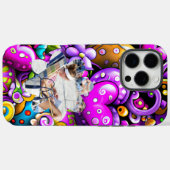 Photo Purple Abstract Hearts and Flowers Case-Mate iPhone Hülle (Rückseite (Horizontal))