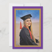 Photo - Purple Proudly Announcing Graduation Karte (Rückseite)
