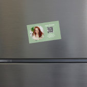 Photo QR Code Green Modern Magnetic  Magnetische Visitenkarte
