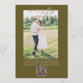 Photo QR Code Hand Drawn Grasslands Floral Wedding Einladung (Rückseite)