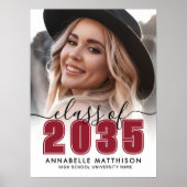 Photo Red Graduation Party Sign Poster (Vorne)